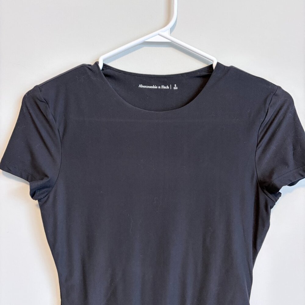 Abercrombie & Fitch Bodysuit Short Sleeve Elevated Basic Staple Black Size XS - Picture 2 of 9